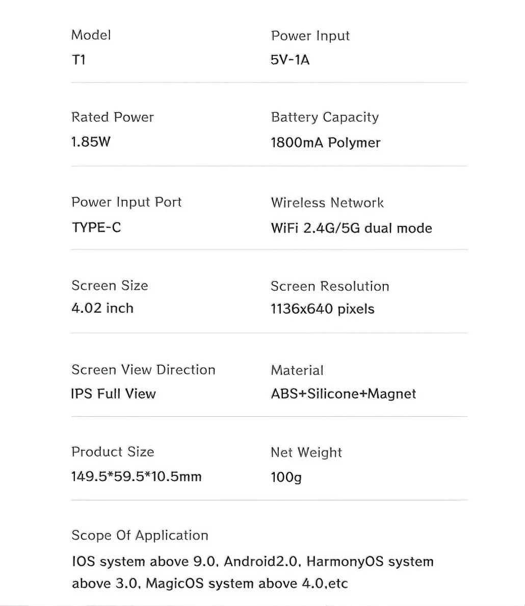Vlog Selfie Monitor Screen with Wireless&Remote Control 1800Mah Battery, Back Camera Monito for Iphone & Android Phone,Selfie Monitor Screen Phone