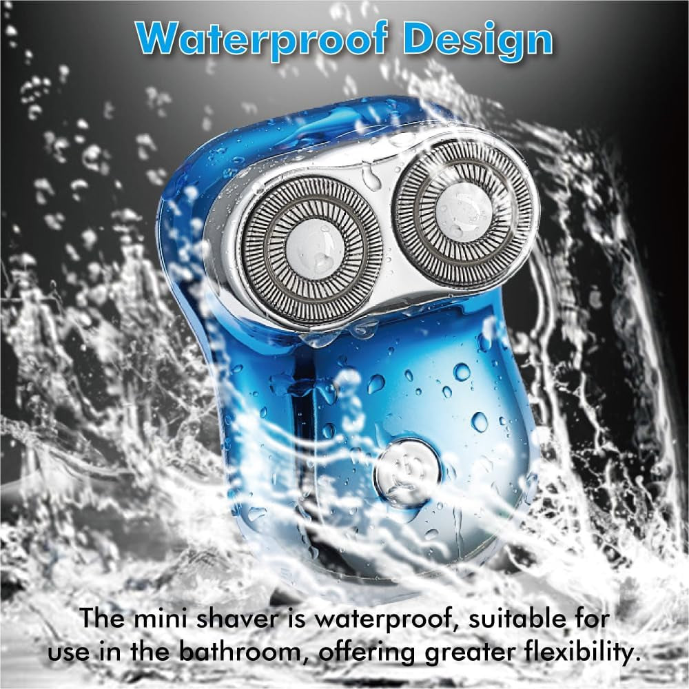 Electric Shaver for Men,2 Head Travel Shavers,Electric Shaver for Men, Razors Men'S Face Groomer USB Rechargeable, Fast-Charging Cordless Shavers with 5 Watts Beard Trimmer