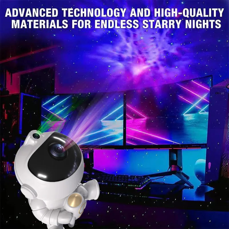 Rocket Astronaut Starry Laser Light