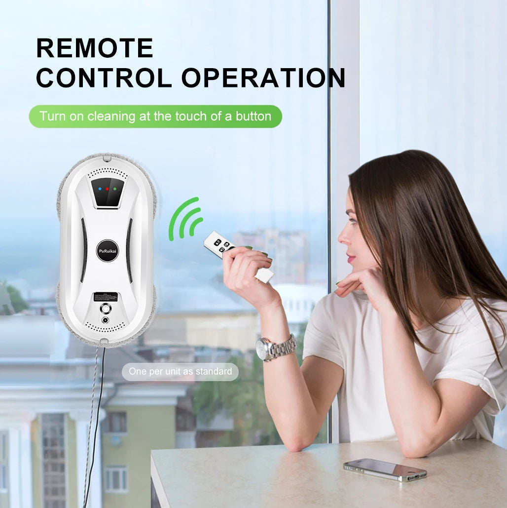 PuRuiKai Ultra Thin Robot Vacuum Cleaner Window Cleaning Robot Window Cleaner Electric Glass Remote Control for Home