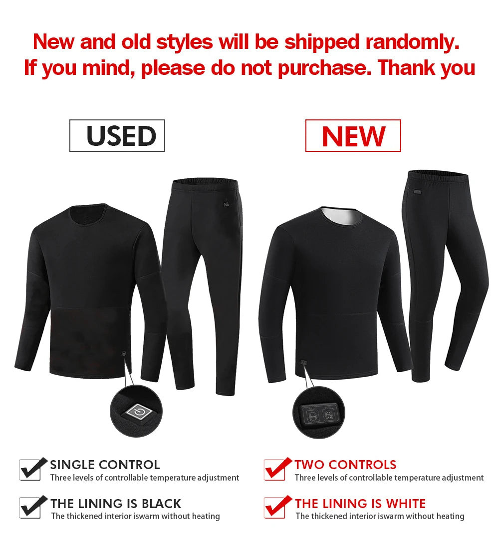 Winter Heated Underwear Set Women Men USB Electric Heating Jacket Winter Sports Thermal Underwear Electric Heated Equipment