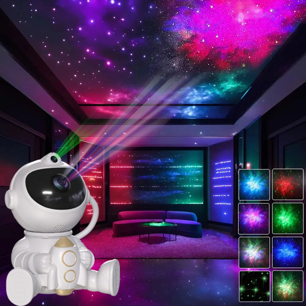 Rocket Astronaut Starry Laser Light