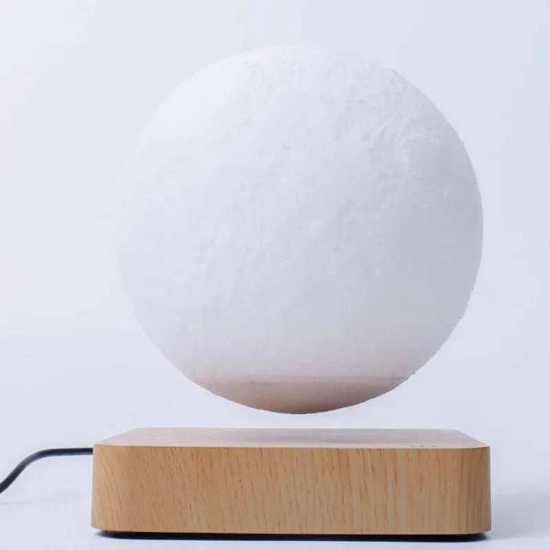 Levitating Moon Lamp Night Light Floating 3D Printing LED Moon Lamp with Wooden Base and Magnetic with 3 Colors