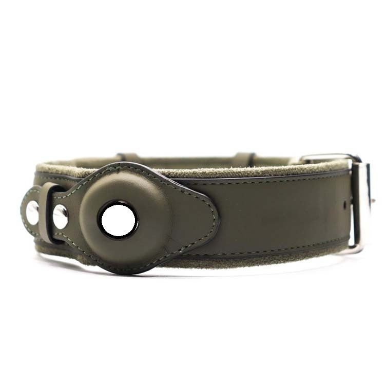 Location Tracker Leather Dog Pet Collar