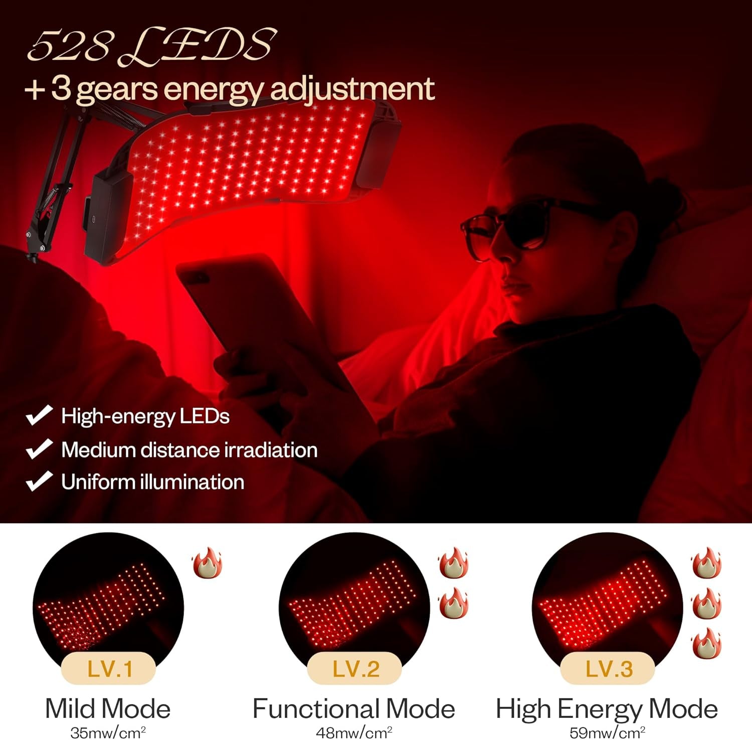 4-in-1 Professional Red Light Therapy Device for Face & Body Care – Anti-Aging & Muscle Recovery