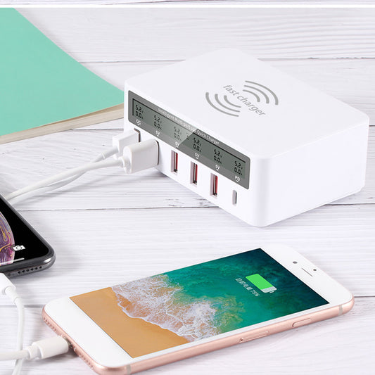 Multi-Device USB Fast Charger with Smart Charging Row Plug