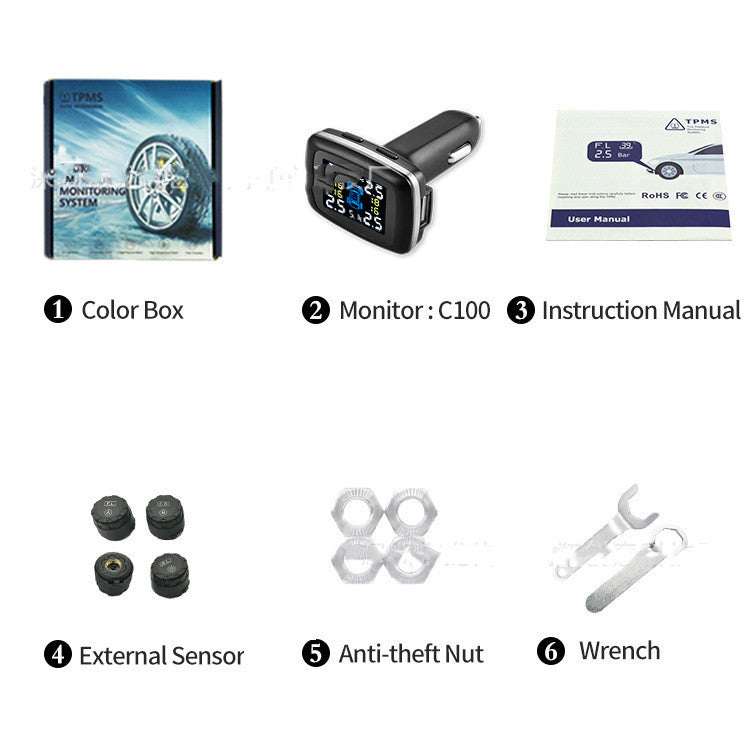 Tire Pressure Monitoring System Sensors, Cigarette Lighter, USB Port, Auto Security Alarm Systems