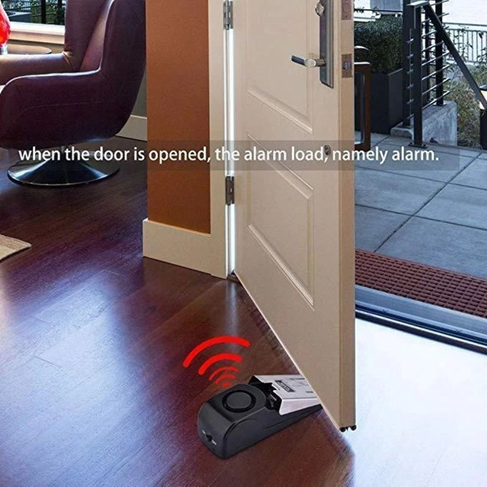 Intelligent electronic door stop alarm for home security and hotel intruder detection