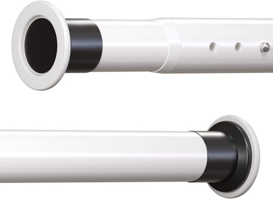 Room Divider Tension Curtain Rod Long / 141.7-161.4 Inches Large No Drilling Adjustable Window Curtain Rod for Bathroom, Shower Indoor Decor/Cream White