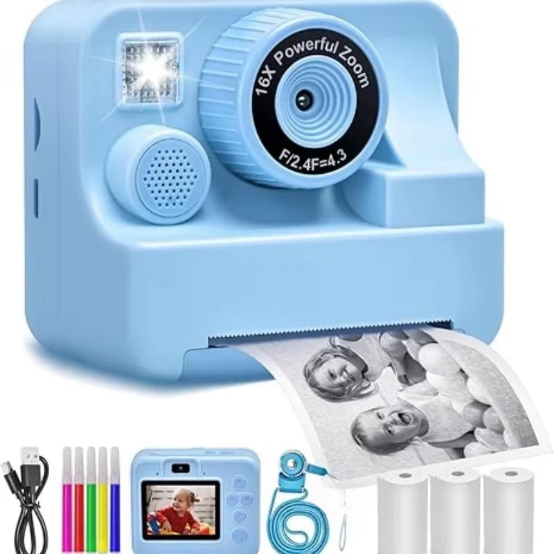 Children'S Instant Printing Camera and Video Photography Toy for Boys and Girls, Mini Digital Camera with Printer