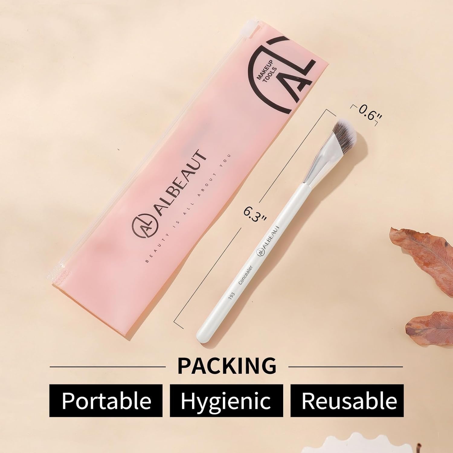 Concealer Brush, Angled under Eye Makeup Small Foundation Precision Face Blending Brush (193 Concealer Brush)