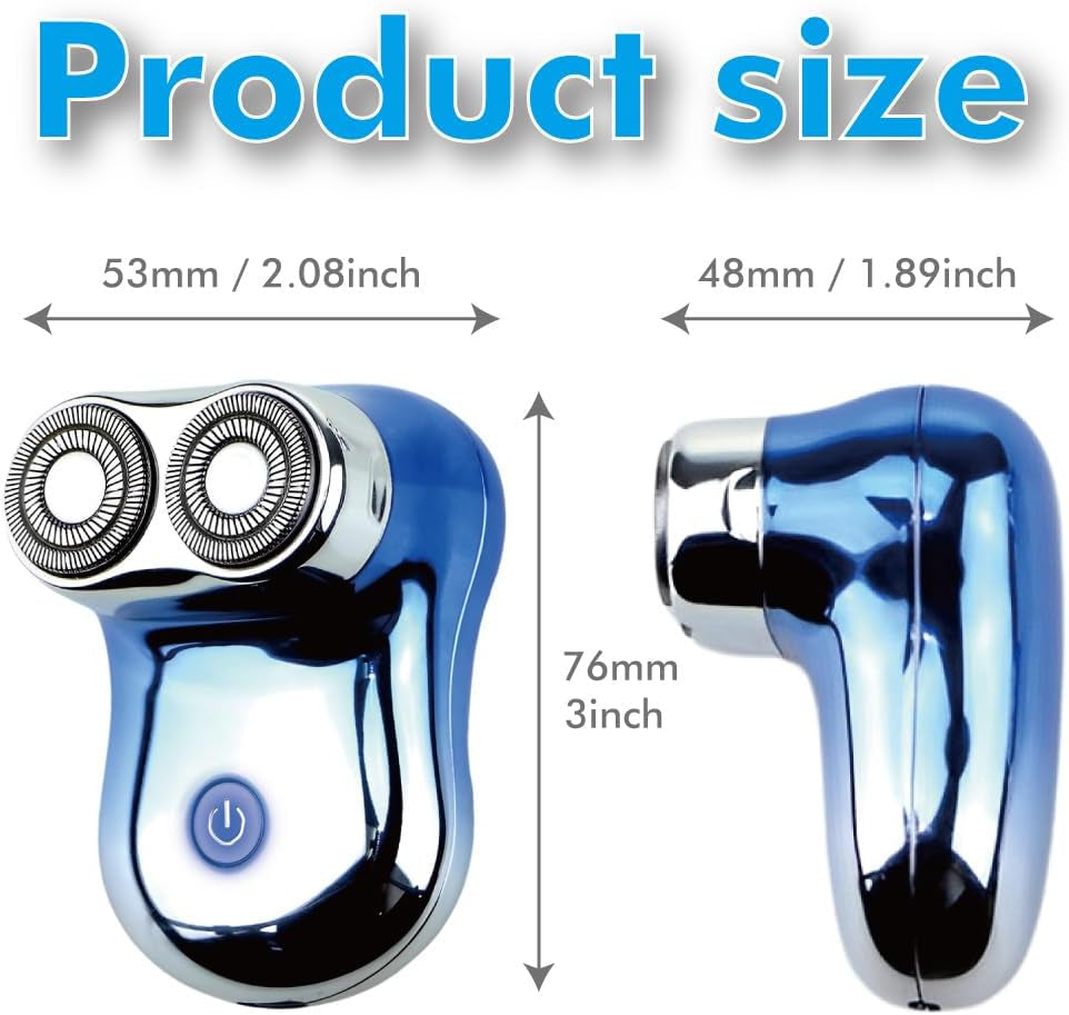 Electric Shaver for Men,2 Head Travel Shavers,Electric Shaver for Men, Razors Men'S Face Groomer USB Rechargeable, Fast-Charging Cordless Shavers with 5 Watts Beard Trimmer