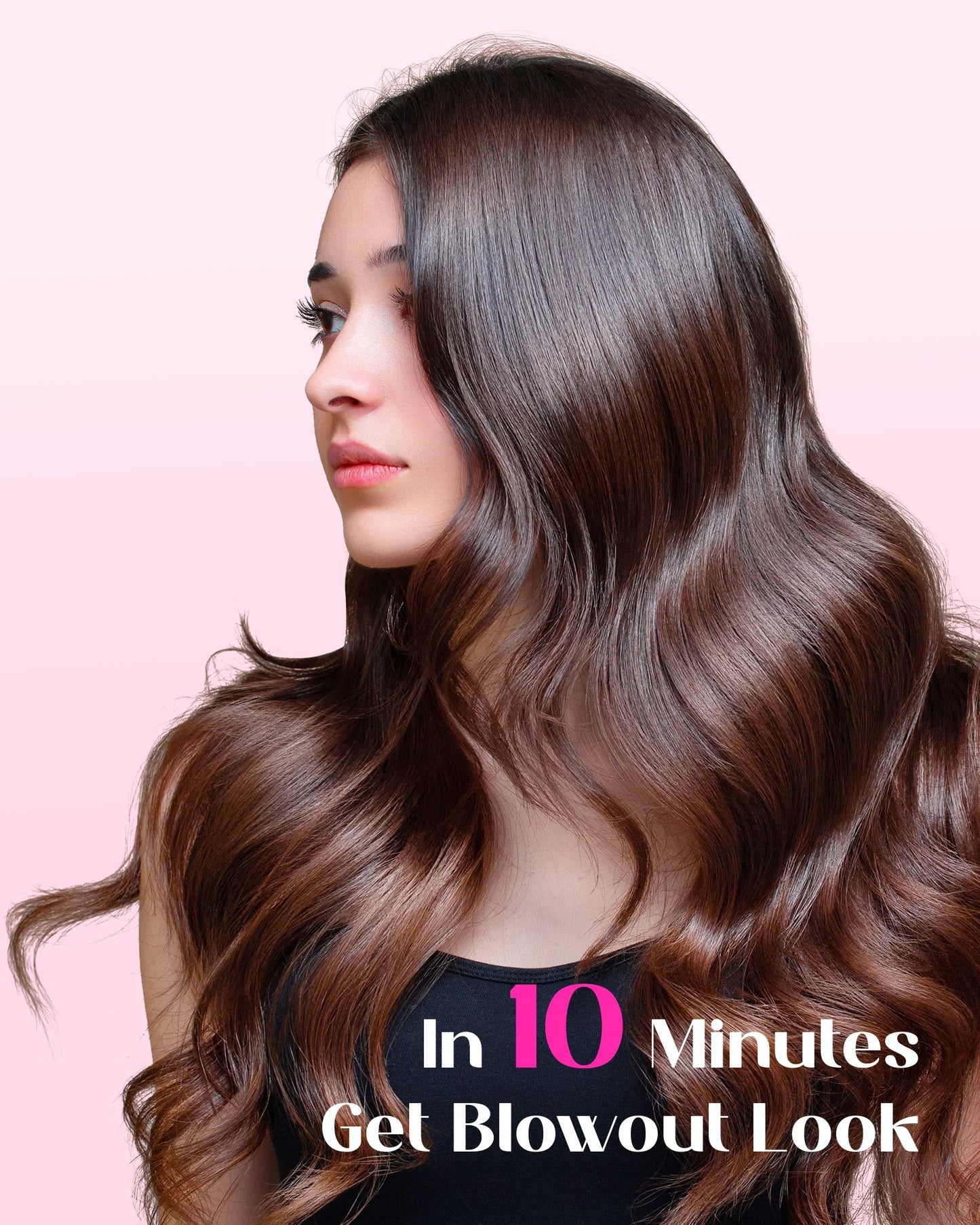 Thermal Brush for Blowout Look, 1 1/2 Inch Ionic Heated Nylon Brush Get Natural Curls, Pink