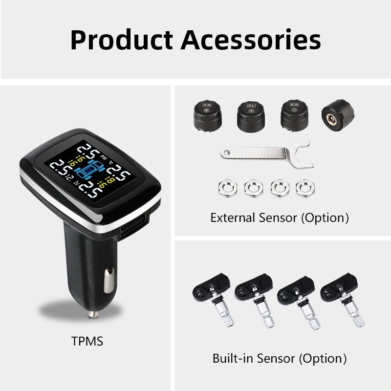 Tire Pressure Monitoring System Sensors, Cigarette Lighter, USB Port, Auto Security Alarm Systems