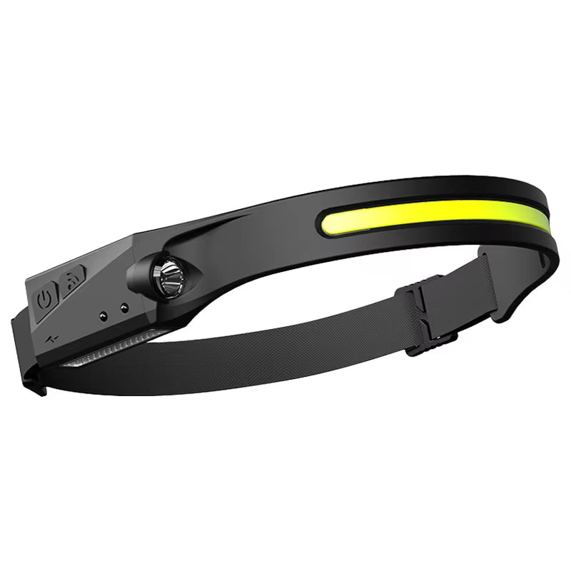  Induction Headlamp with Sensor - USB Rechargeable COB LED Headlight, 5 Modes Hands-Free Head Torch for Running & Camping