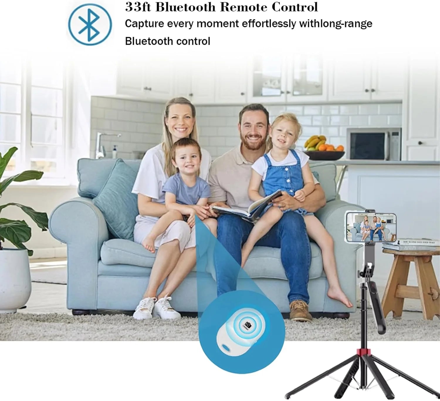 Vlog Selfie Monitor Screen with Wireless&Remote Control 1800Mah Battery, Back Camera Monito for Iphone & Android Phone,Selfie Monitor Screen Phone