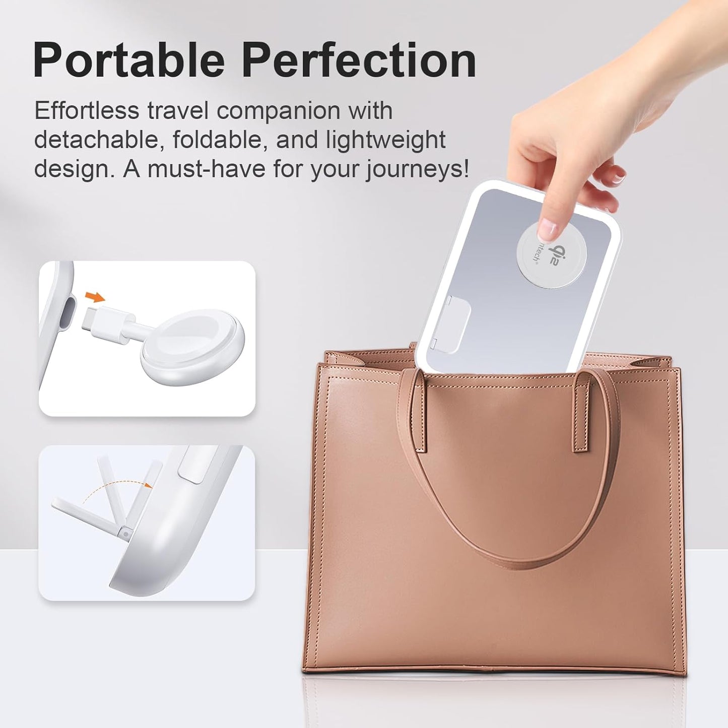 4 in 1 Magsafe-Compatible Charging Stat,15W with Qi2 Certified Wireless Charger,Magnetic Phone Holder & Mirror,Charging Stat for Multiple Devices Apple Watch Airpods, Iphone 16 15 14 13