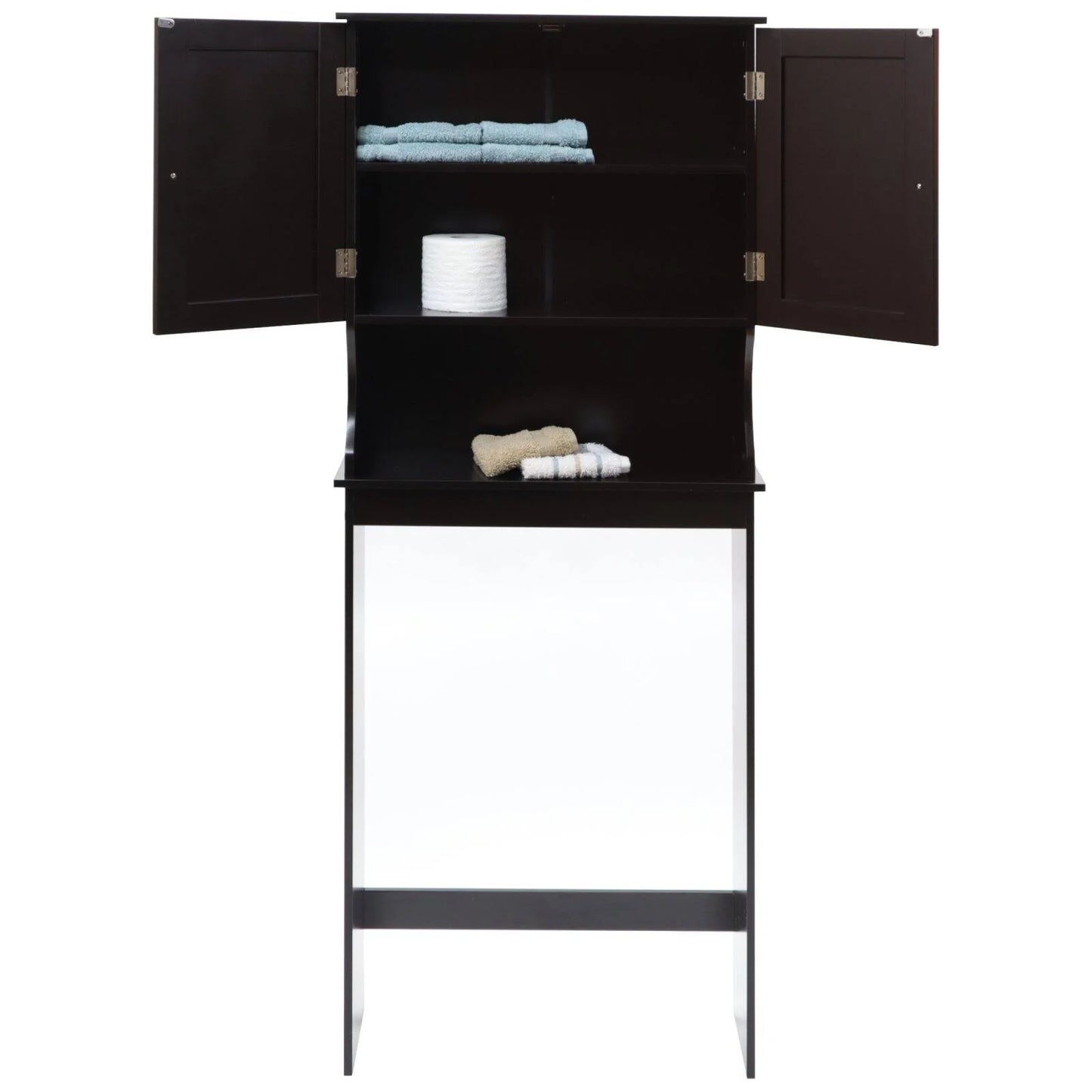 Country Two Door over the Toilet Cabinet, Adjustable Shelf, Espresso
