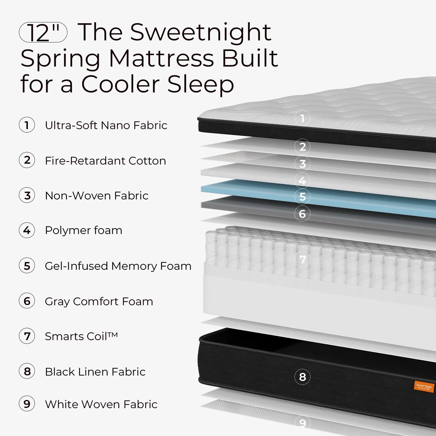 Twilighty 12" King Size Medium Adult Hybrid Mattress