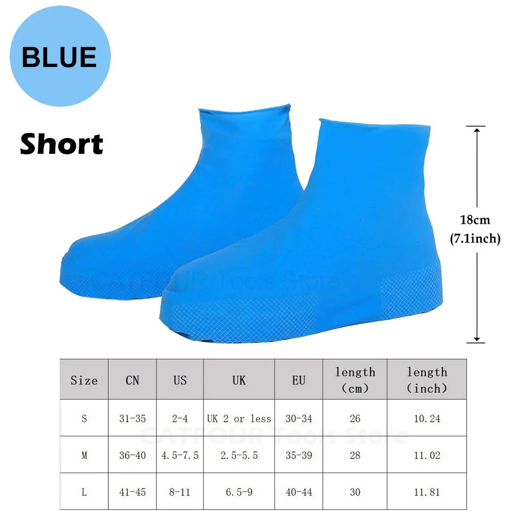 Waterproof Shoe Covers Silicone Anti-Slip Rain Boots Unisex Sneakers Protector for Outdoor Rainy Day Reusable Rain Shoe Covers