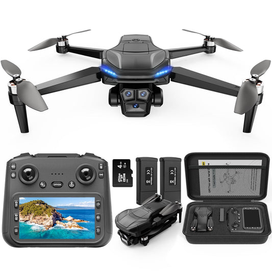 4K GPS Drone with Camera for Adults, Brushless Motor, 4.5" HD Screen Remote W...