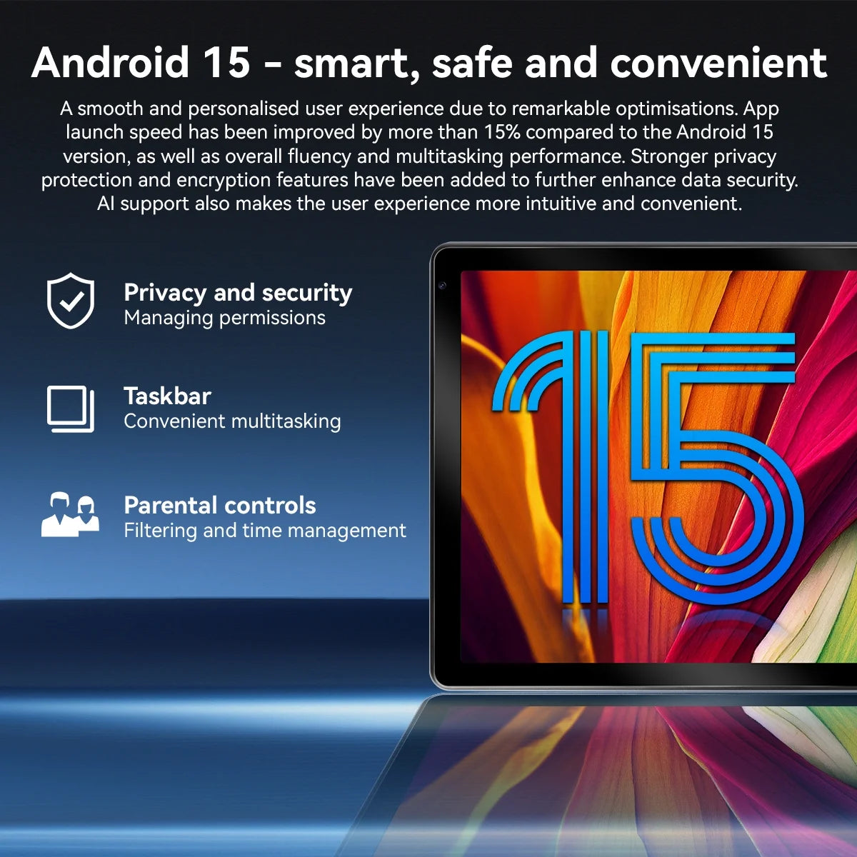 Android 15 Tablets 10Inch with Case,Go Octa Core Tablet with 24GB+128GB/1 TB Expansion, Wifi 6, 5MP+8MP Camera, 5000Mah, Split-Screen,Black+Keyboard & Mouse Set Black