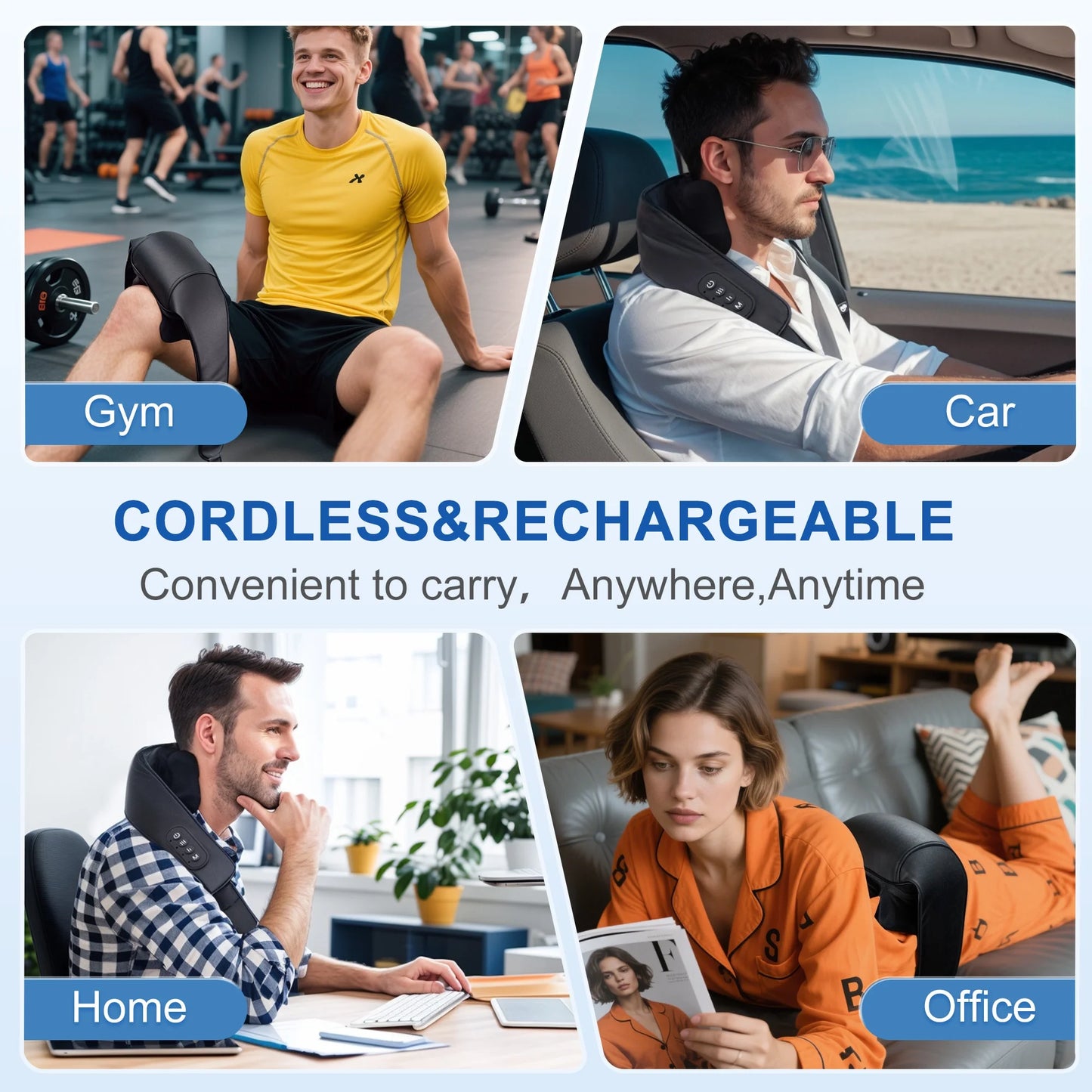 All Joints Massager with Heat - 6D Shiatsu Deep Tissue Kneading for Back, Leg, Muscle Pain Relief