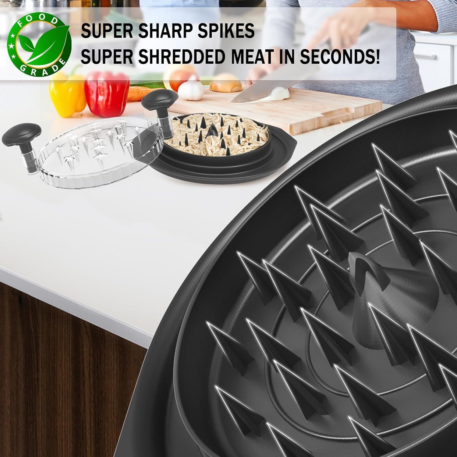 Chicken Shredder Tool Twist - 10" Large Meat Shredder Tool Twist, Visible Shredded Chicken Tool Chicken Breast Shredder, Ergonomic Handle, Dishwasher Safe, Anti-Slip,Suitable for Pork Beef Chicken