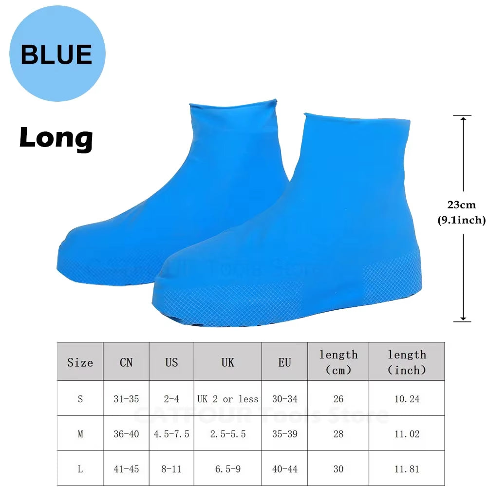 Waterproof Shoe Covers Silicone Anti-Slip Rain Boots Unisex Sneakers Protector for Outdoor Rainy Day Reusable Rain Shoe Covers