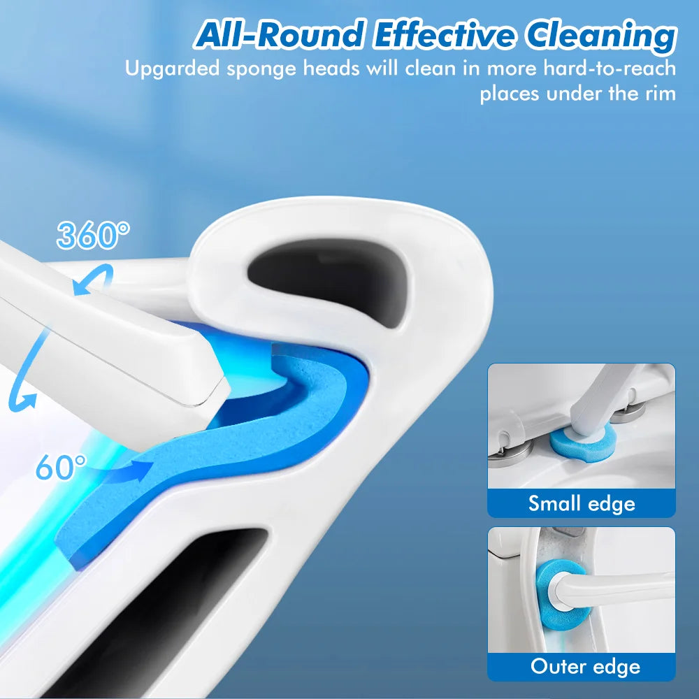 Disposable Toilet Brush Cleaner & Holder with 40 Toilet Bowl Scrubber Refill