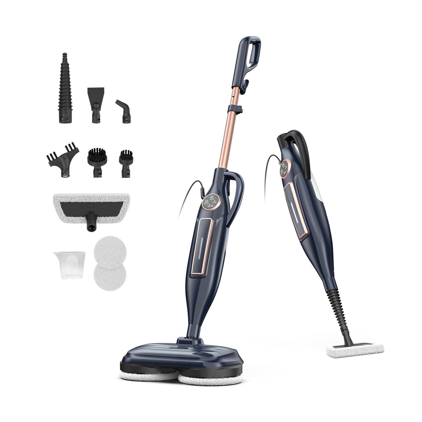 DEVOAC VM6 Scrubbing Steam Mop with Rotating Mop Pads, 10 in 1 Steam Mop, Lig...