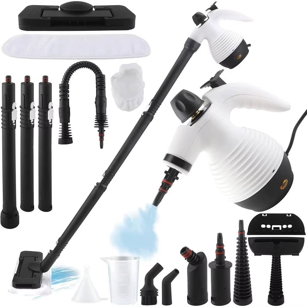 Steam Mop Handheld Steam Cleaner 1050W 350Ml Detachable Multi-Purpose 16 Accessory Kit Rapid Heat up High Pressure Steam