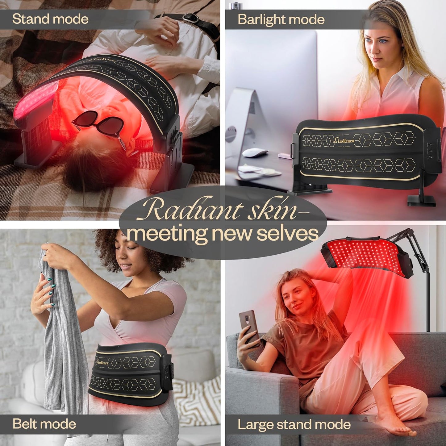 4-in-1 Professional Red Light Therapy Device for Face & Body Care – Anti-Aging & Muscle Recovery