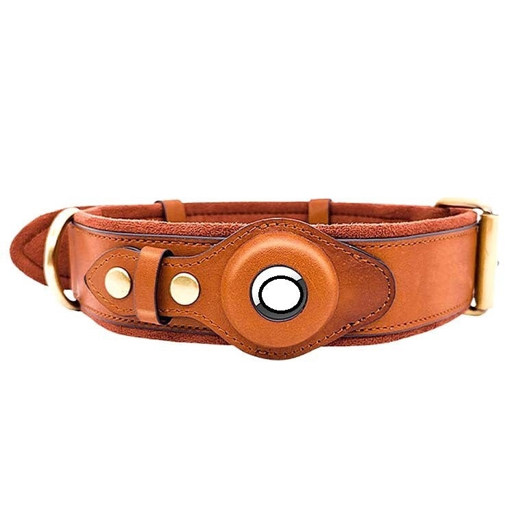 Location Tracker Leather Dog Pet Collar