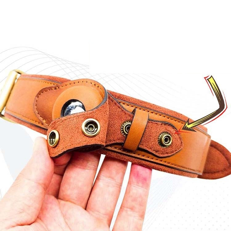 Location Tracker Leather Dog Pet Collar