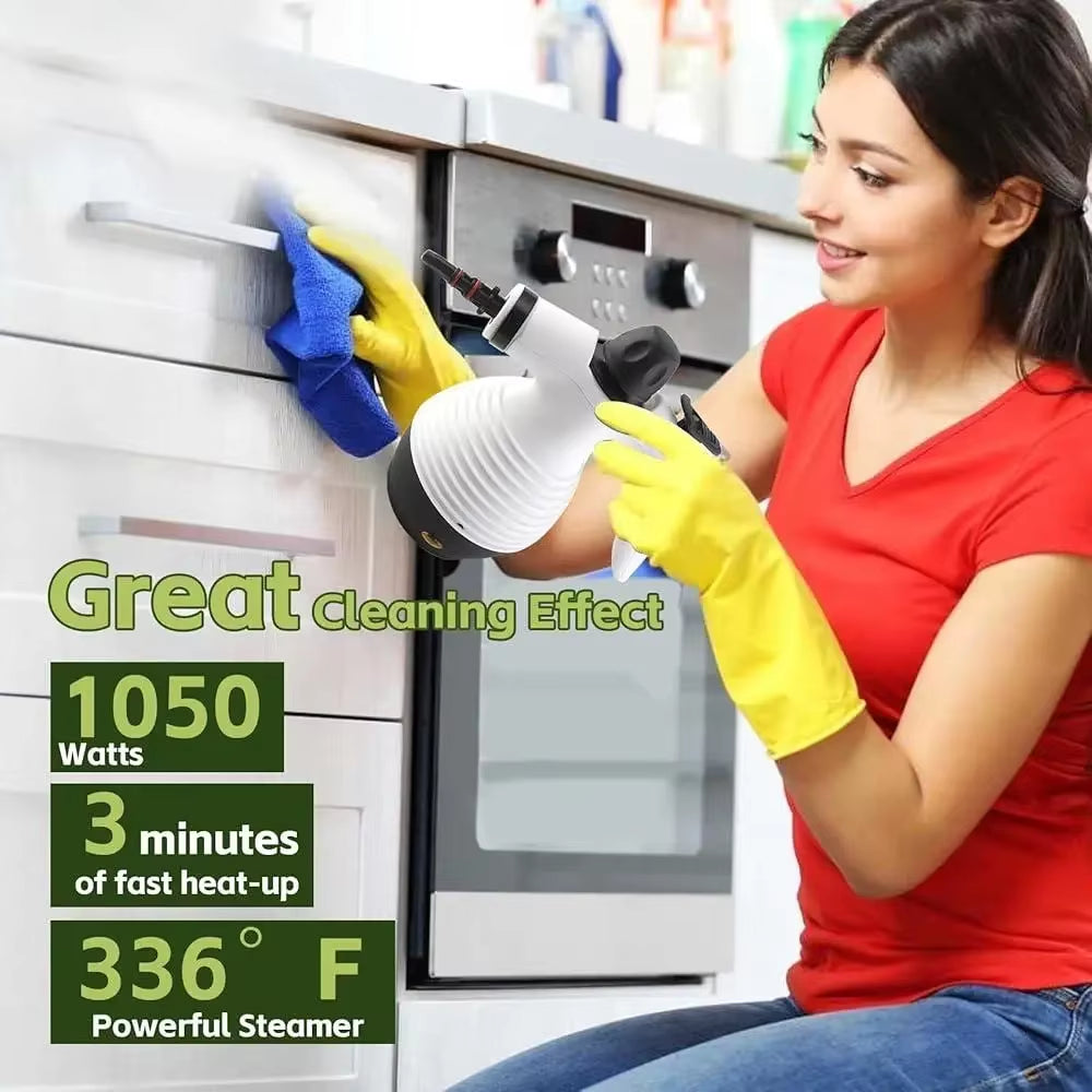 Steam Mop Handheld Steam Cleaner 1050W 350Ml Detachable Multi-Purpose 16 Accessory Kit Rapid Heat up High Pressure Steam