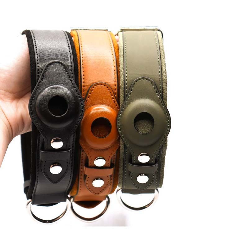 Location Tracker Leather Dog Pet Collar