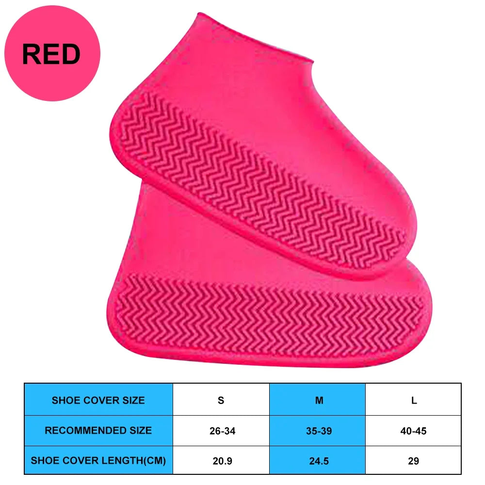 Waterproof Shoe Covers Silicone Anti-Slip Rain Boots Unisex Sneakers Protector for Outdoor Rainy Day Reusable Rain Shoe Covers