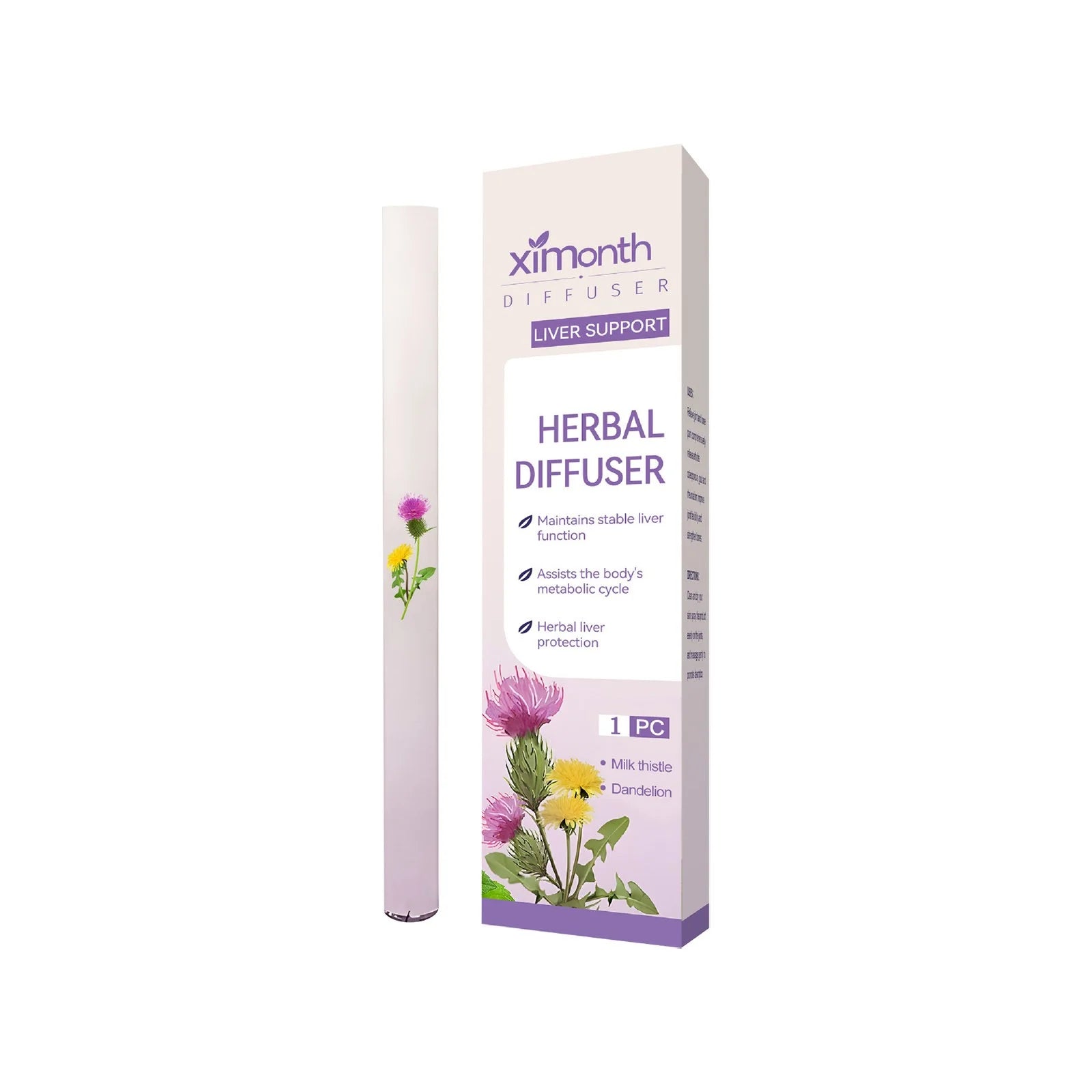 Herbal Diffuser Pen with Extracts of Mullein, Thyme and Mint, Enhances Breathing Experience, for Frequent Exposure to Hazardous Substances (300 Uses) 