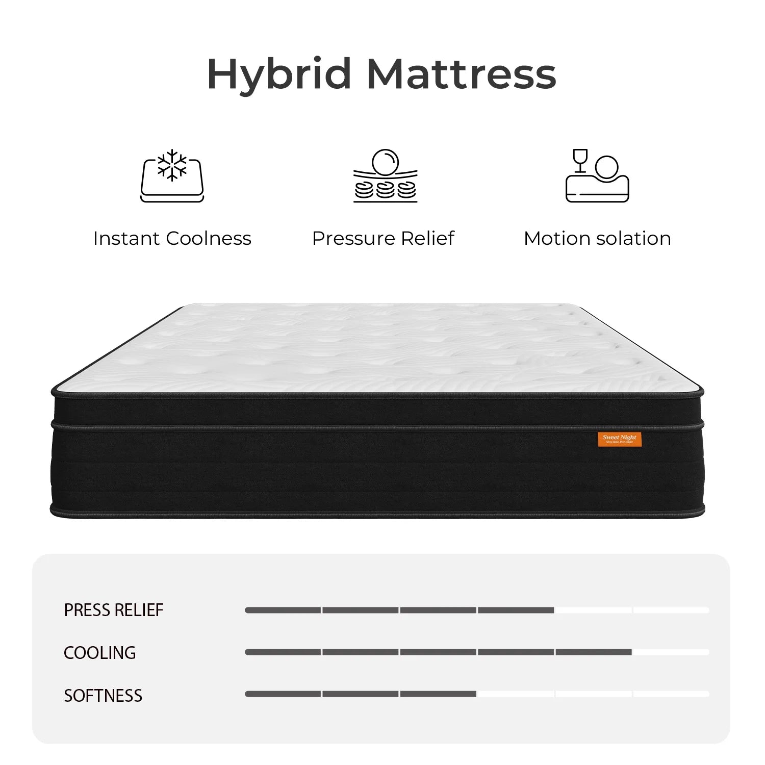 Twilighty 12" King Size Medium Adult Hybrid Mattress