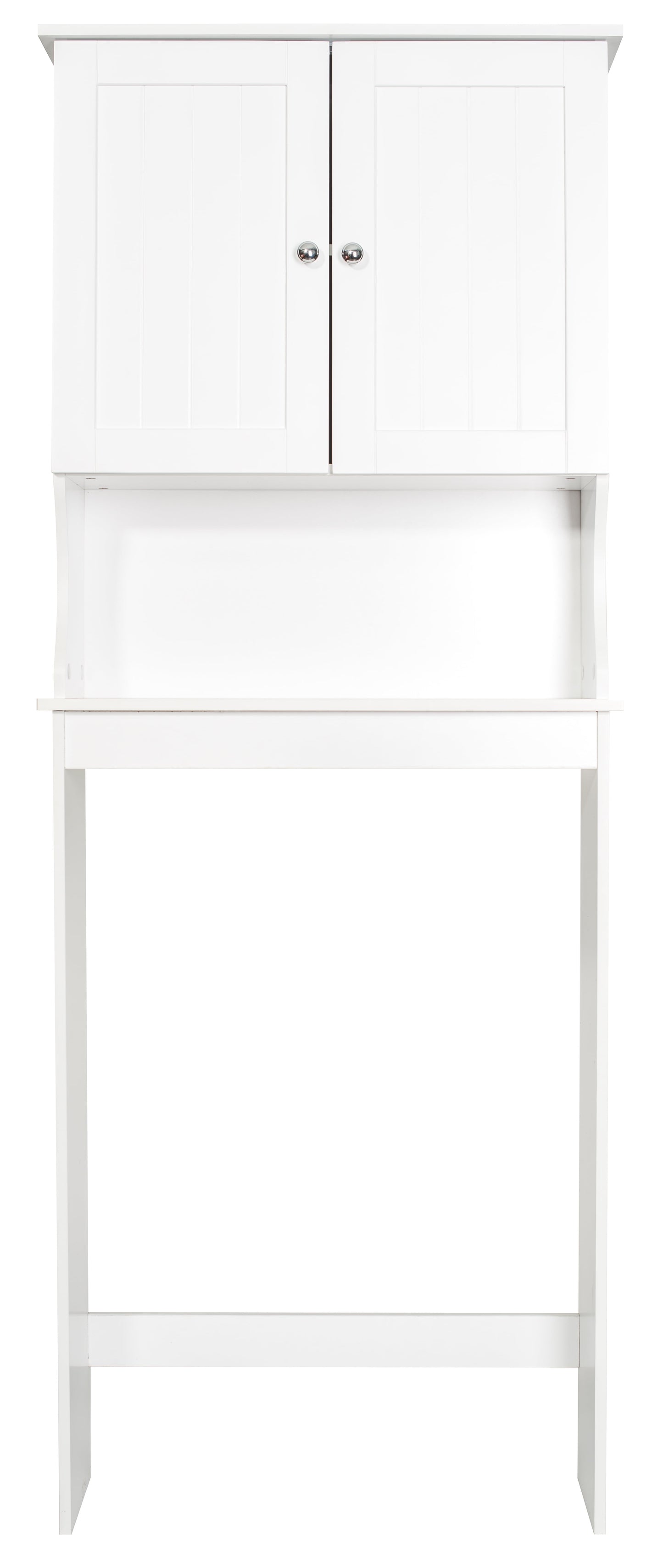 Country Two Door over the Toilet Cabinet, Adjustable Shelf, White