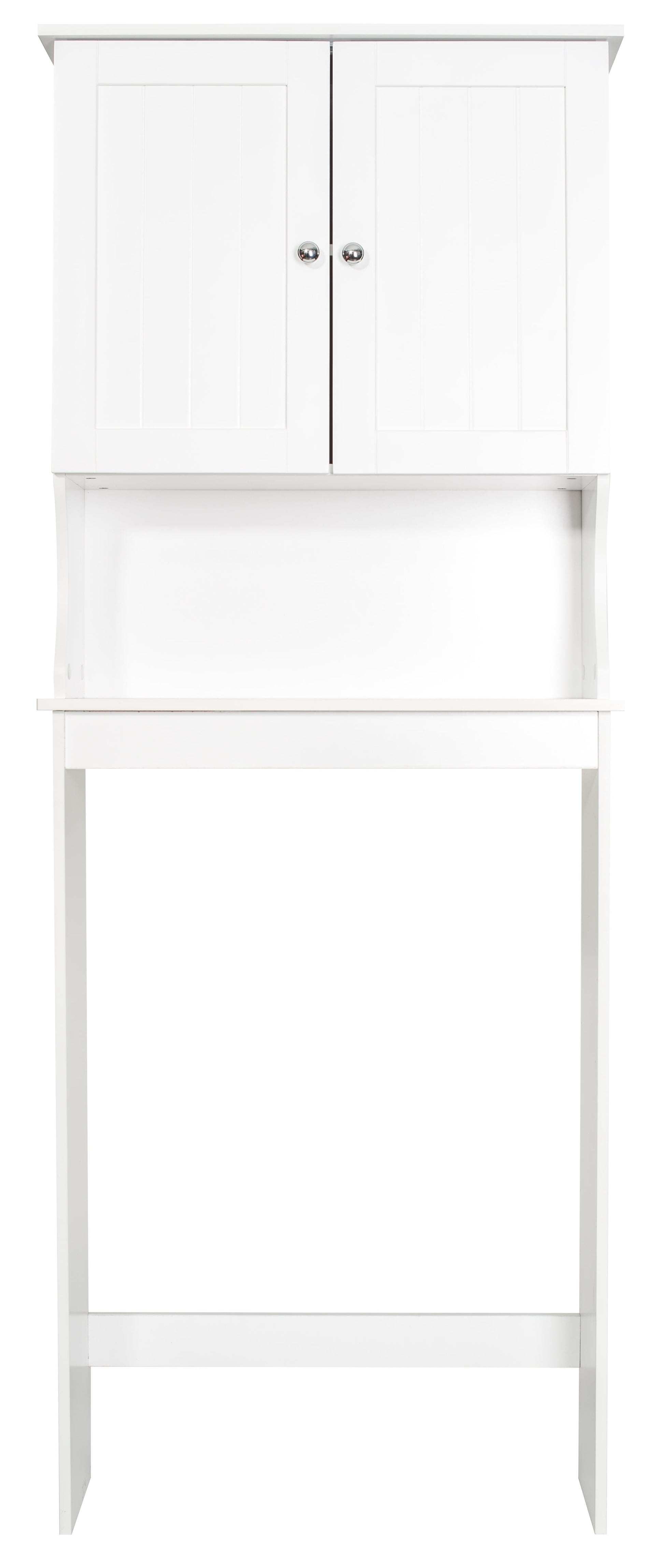 Country Two Door over the Toilet Cabinet, Adjustable Shelf, White