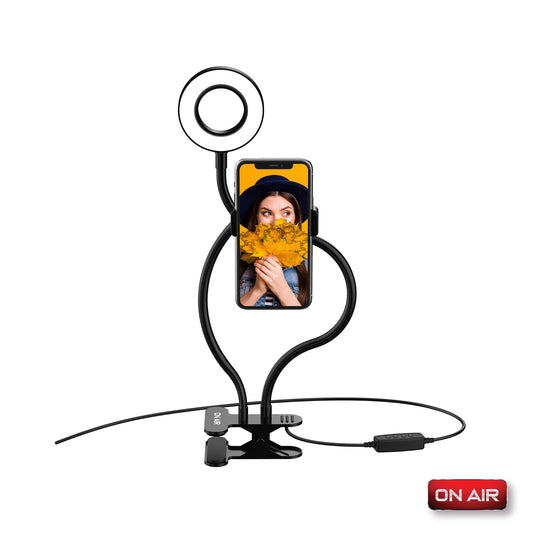 Flex Duo - 3.5’’ LED Ring Light with Stand and Phone Holder, Two Flexible Arms, Multi-Color