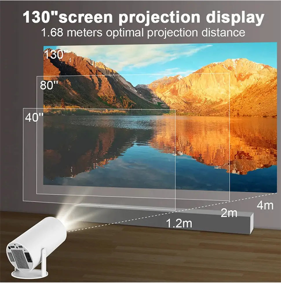 Portable 4K 120 inches Projector for Movies and Games