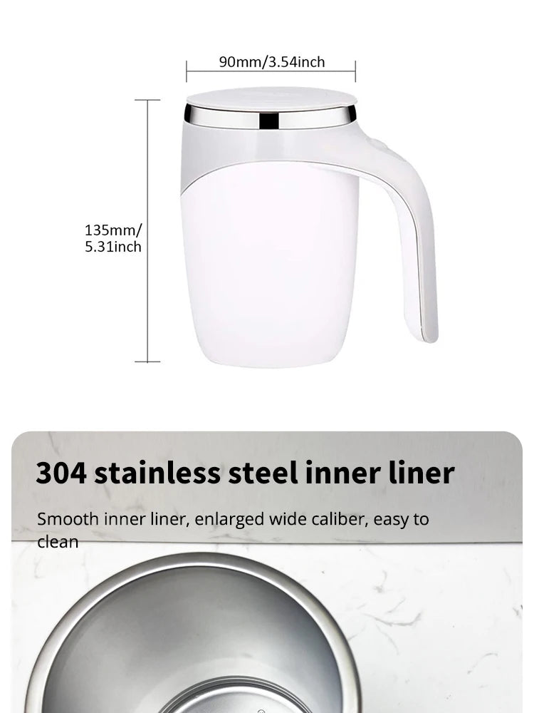 Automatic Stirring Cup Mug Rechargeable Portable Coffee Electric Stirring Stainless Steel Rotating Magnetic Home Drinking Tools