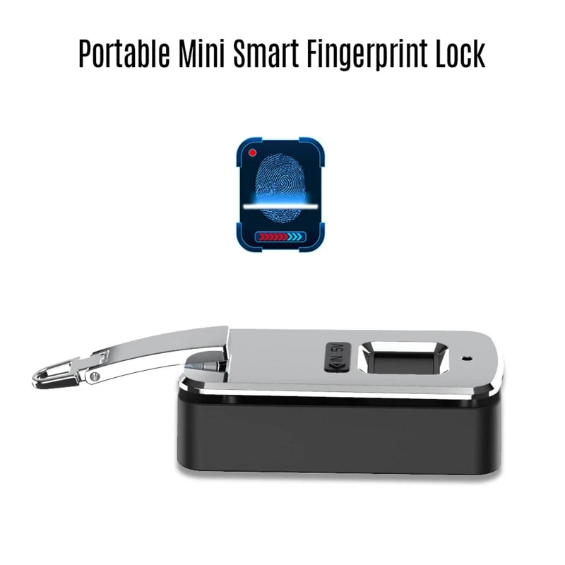 Anti-Theft Fingerprint Padlock for Girl Women Men Handbag Luggage Backpack School Bag Briefcase USB Charge Long Standby