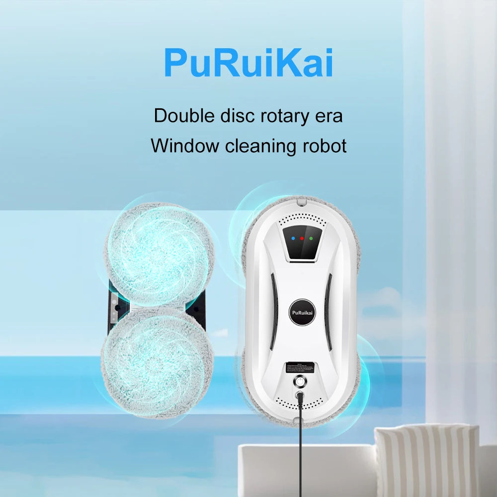 PuRuiKai Ultra Thin Robot Vacuum Cleaner Window Cleaning Robot Window Cleaner Electric Glass Remote Control for Home