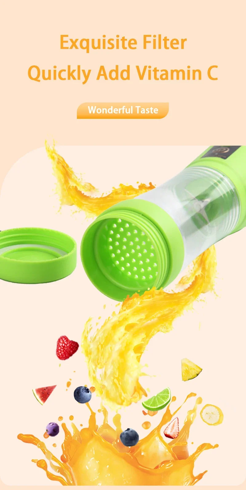 Portable Fruit Juice Blender for fast fruit Juice and smoothies