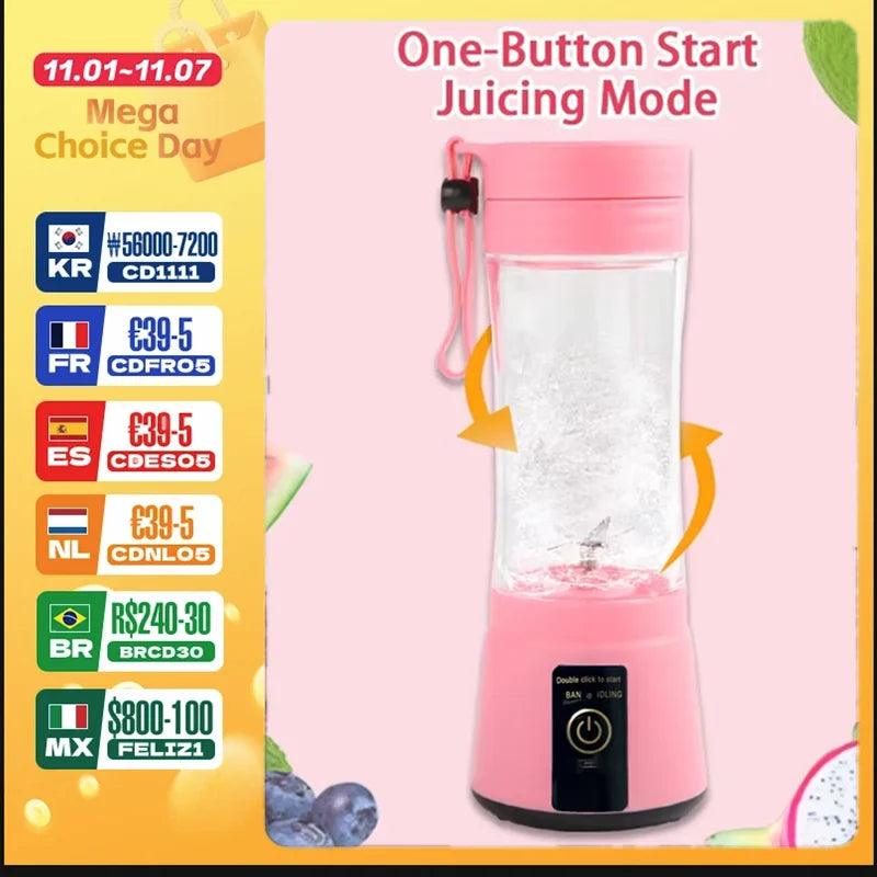 Portable Fruit Juice Blender for fast fruit Juice and smoothies