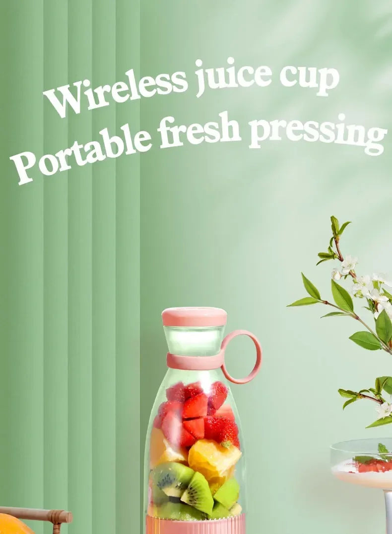 Electric Juicer Cup 6 Blades Blender Milkshake Machine USB Portable Fruit Milk Mixing Tool Mini Fresh Juice Blender